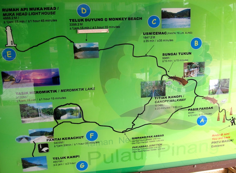 Карта Национального Парка Пенанг